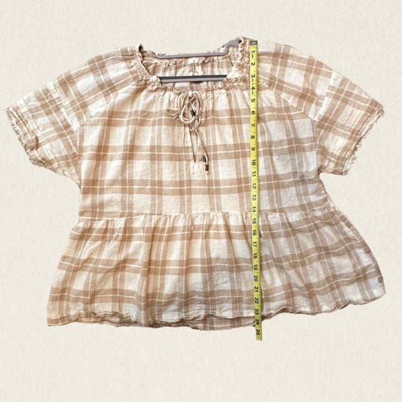 Anthropologie Pilcro The Bette Babydoll Short Sleeve Linen/Cotton Blend Blouse - Picture 8 of 11